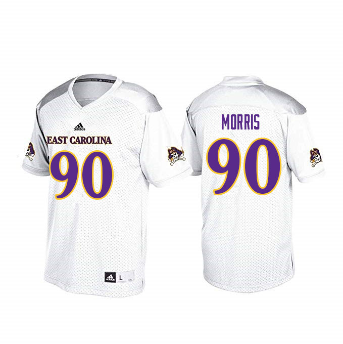 Men #90 Elijah Morris ECU Pirates College Football Jerseys Sale-White